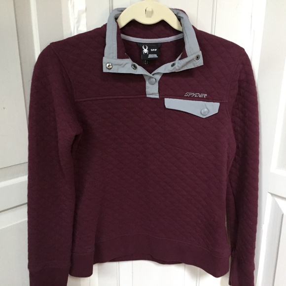 Spyder Maroon Quilted Pullover - Picture 2 of 15